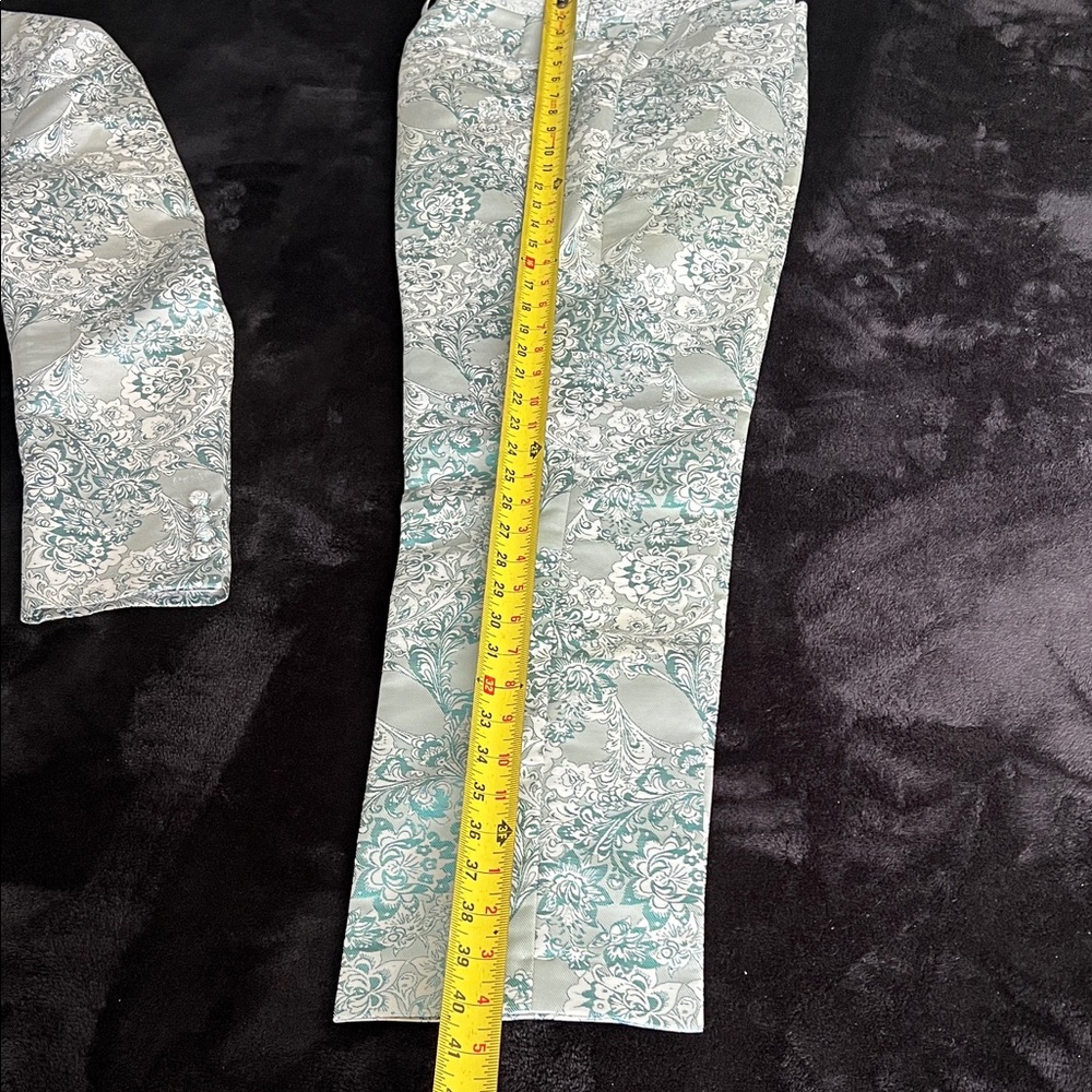 NWOT. Light Blue Brocade Shawl Collar Blazer and Trouser Set with bow tie.Men - Picture 6 of 16